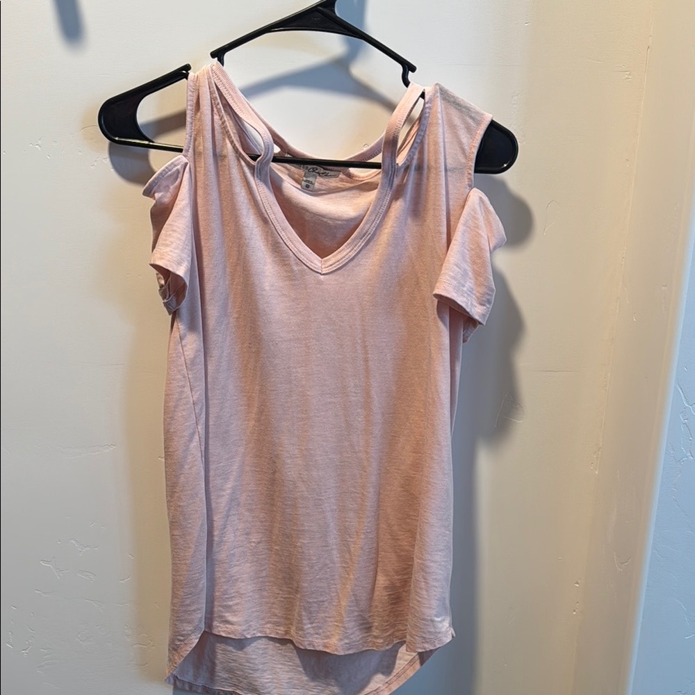 Pink Cold Shoulder Women's Top